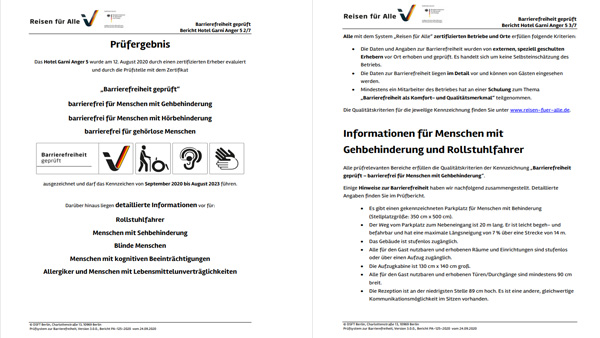 Zertifikat der Barrierefreiheit